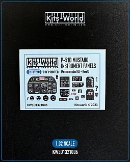 Kitsworld 1/32 Scale - P-51D Mustang - 3D Printed/Full Colour Instrument Panel 